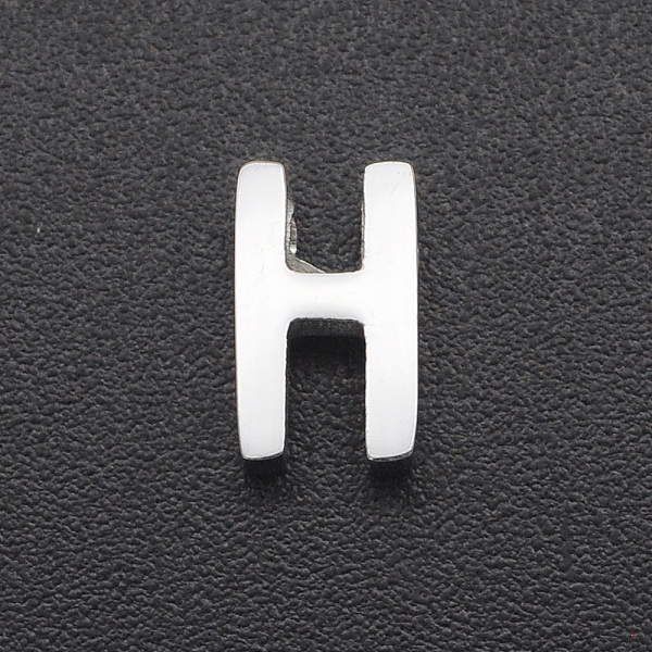 

PandaHall 201 Stainless Steel Charms, for Simple Necklaces Making, Laser Cut, Letter, Stainless Steel Color, Letter.H, 8x5x3mm, Hole: 1.8mm...