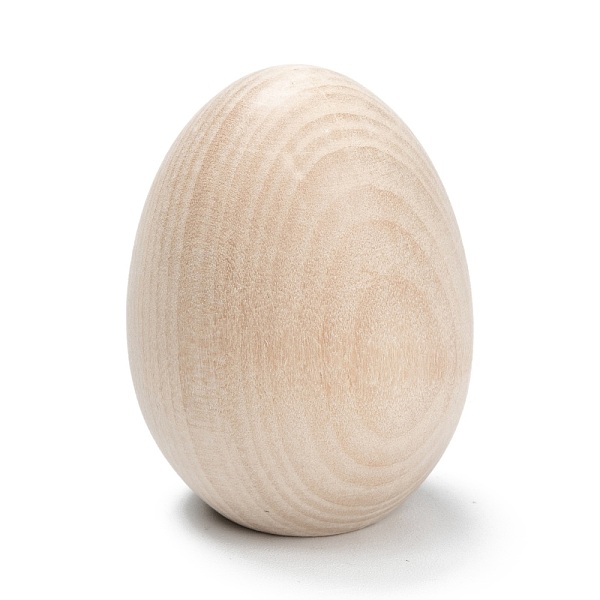 PandaHall Unfinished Blank Wooden Easter Craft Eggs, DIY Wooden Crafts, BurlyWood, 44.5x33mm Wood Orange