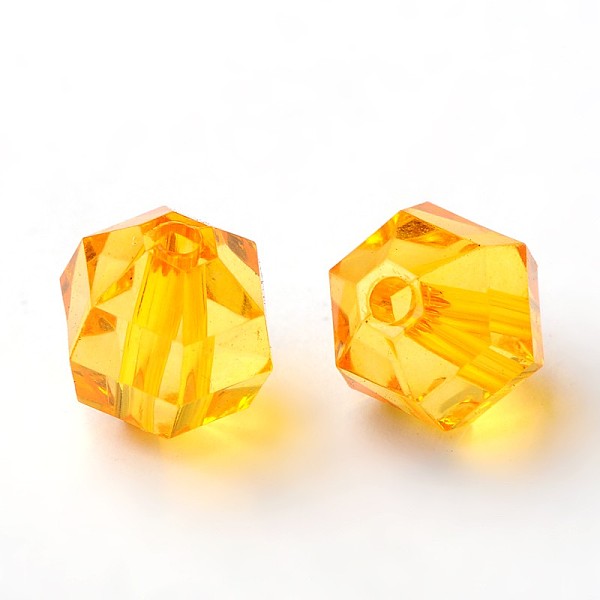 

PandaHall Transparent Acrylic Beads, Faceted, Round, Orange, 10mm in diameter, 10mm thick, hole: 2mm, about 916pcs/500g Acrylic Round Orange