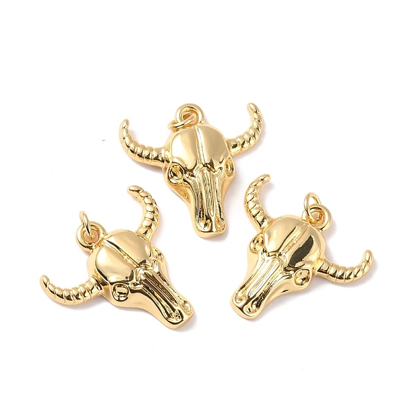 

PandaHall Rack Plating Brass Pendants, with Jump Ring, Long-Lasting Plated, Cow, Real 18K Gold Plated, 23x24x5mm, Jump Ring: 5x0.9mm, 3mm...