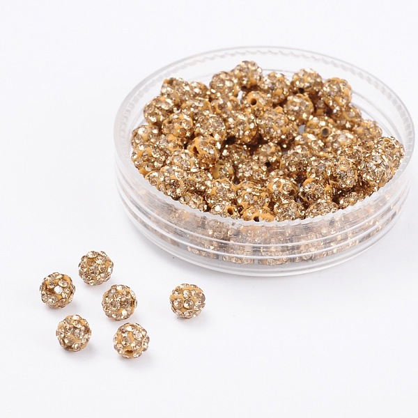 

PandaHall Polymer Clay Rhinestone Beads, Pave Disco Ball Beads, Grade A, Round, PP6, Lt.Col.Topaz, PP6(1.3~1.35mm), 4mm, Hole: 1mm Polymer..., Yellow