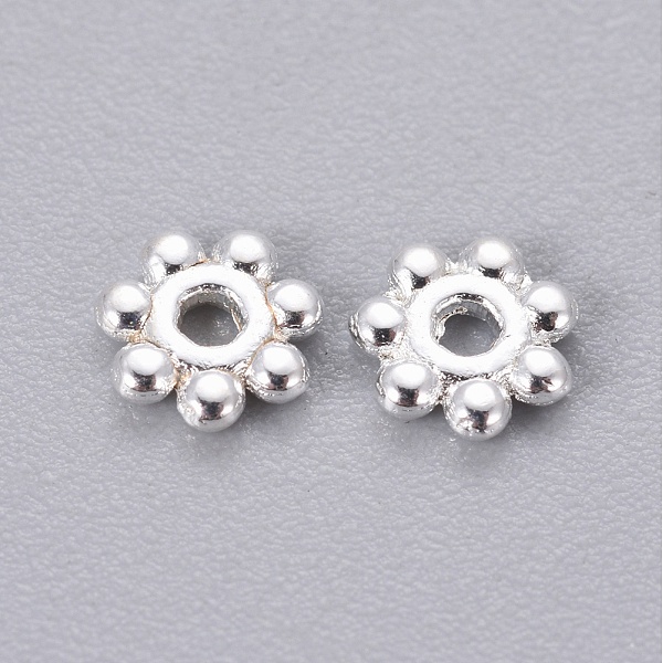 

PandaHall Tibetan Style Alloy Daisy Spacer Beads, Lead Free & Cadmium Free, Silver, 4x1.5mm, Hole: 1mm, about 19000pcs/1000g Alloy Flower