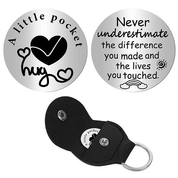 

PandaHall CREATCABIN 1Pc 201 Stainless Steel Commemorative Coins, Inspirational Quote Coin, Flat Round, with 1Pc PU Leather Guitar Clip...
