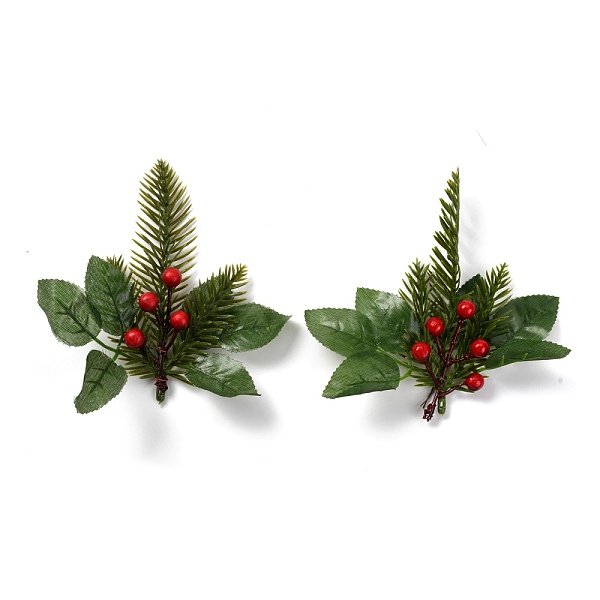 PandaHall Plastic Artificial Winter Christmas Simulation Pine Picks Decor, for Christmas Garland Holiday Wreath Ornaments, Green, 150.5mm...
