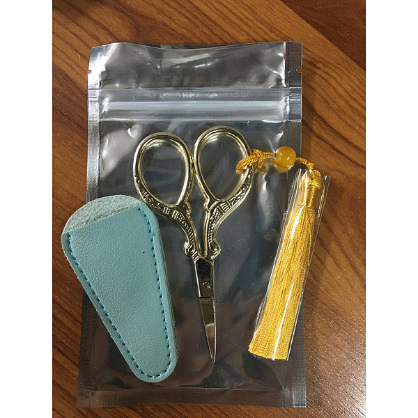 

PandaHall Stainless Steel Sewing Scissors, for Embroidery, Art Work & Everyday Use, with PU Leather Scissor Scissors Sheaths and Polyester..., Multicolor