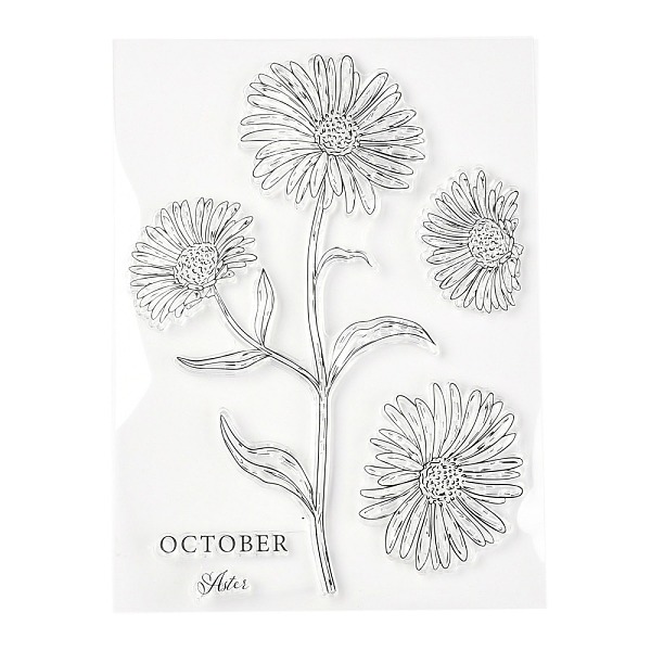 

PandaHall Silicone Clear Stamps, for Card Making Decoration DIY Scrapbooking, Flower Pattern, 19x14x0.3cm Silicone Flower