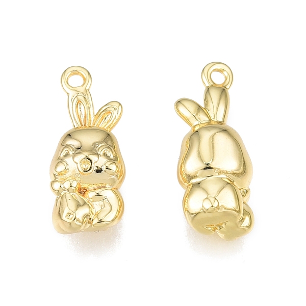 

PandaHall Brass Charms, Nickel Free, Rabbit, Real 18K Gold Plated, 14.5x6x4.5mm, Hole: 1mm Brass Rabbit