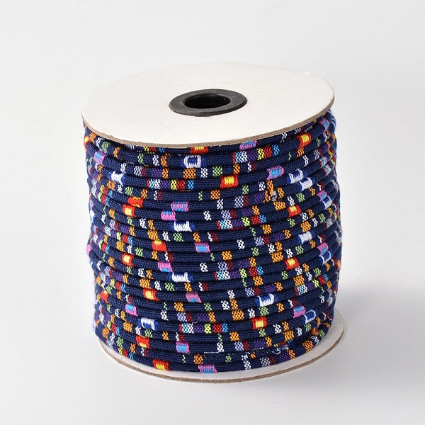 

PandaHall Cloth Rope Ethnic Cords, Midnight Blue, 4mm, about 50yards/roll(150 feet/roll) Cloth Blue