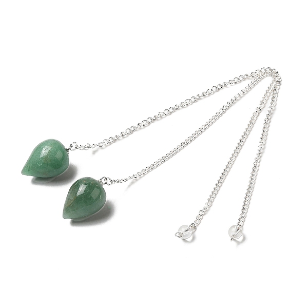 

PandaHall Natural Green Aventurine Dowsing Pendulums, with Silver Tone Iron Chains, Teardrop Pendant, 235mm, Hole: 1.6mm Green Aventurine...