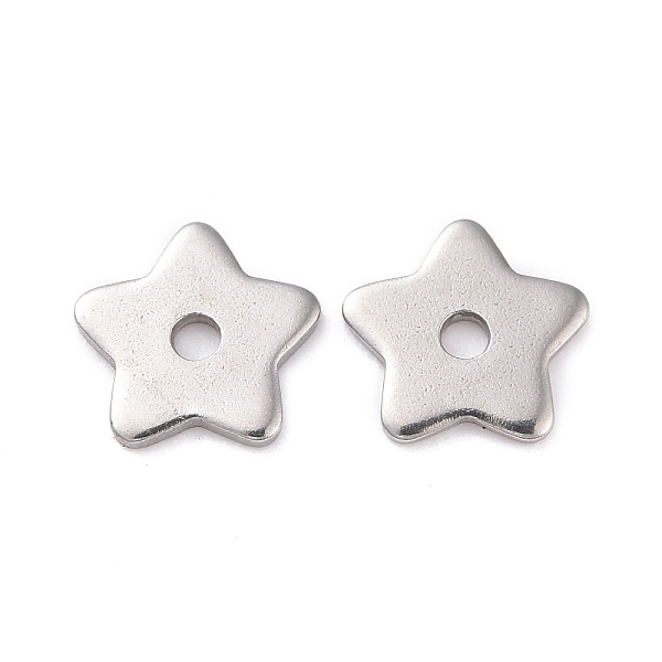 

PandaHall 304 Stainless Steel Beads, Star, Stainless Steel Color, 8x8x1mm, Hole: 1.5mm 304 Stainless Steel Star