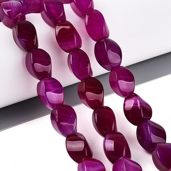 Brins de perles d'agate naturelle teintes et chauffées