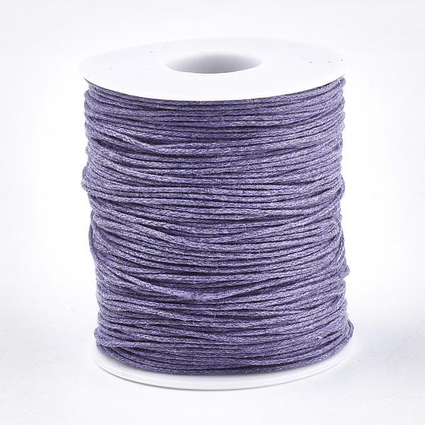 

PandaHall Waxed Cotton Thread Cords, Lilac, 1mm, about 100yards/roll(300 feet/roll) Waxed Cotton Cord Round Purple