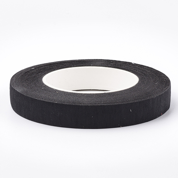 

PandaHall Wrinkled Paper Roll, For Party Decoration, Black, 12mm, about 30yards/roll, 12rolls/group Paper Black