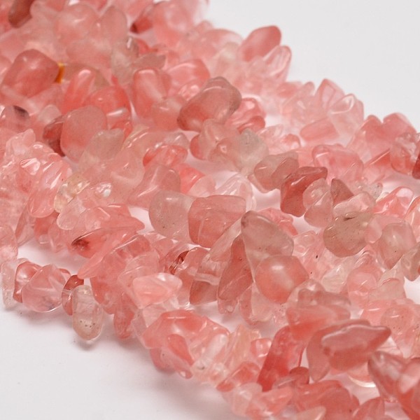 

PandaHall Cherry Quartz Glass Chip Beads Strands, 3~8x3~8mm, Hole: 1mm, about 34 inch Cherry Quartz Glass Chip