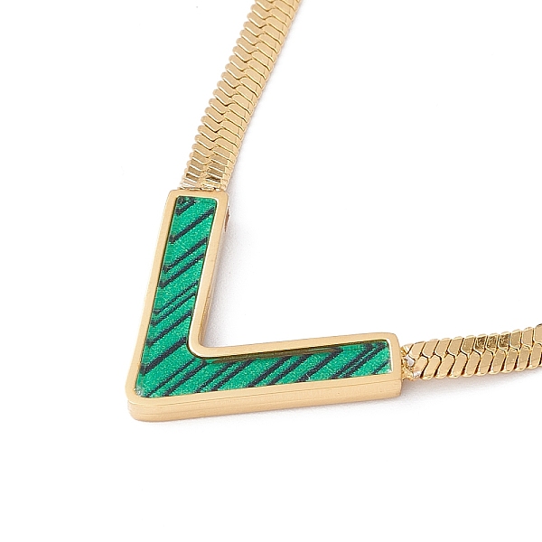 

PandaHall Synthetic Shell Initial Letter V Pendant Necklace, Gold Plated 304 Stainless Steel Jewelry for Women, Medium Sea Green, 15.91 inch...