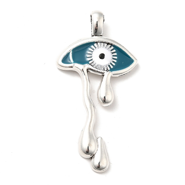 

PandaHall Alloy Enamel Pendants, Platinum, Eye with Tear, Dark Cyan, 47.5x23.5x3.5mm, Hole: 3.5x5mm Alloy+Enamel Eye