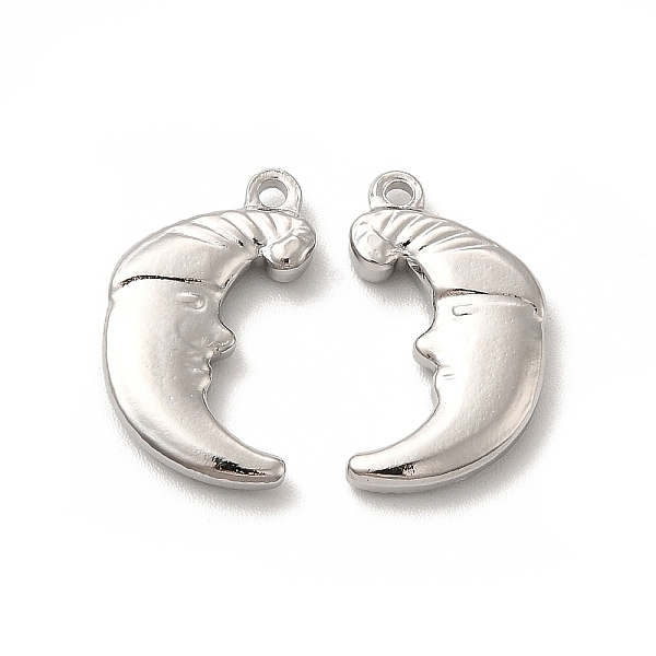 

PandaHall 201 Stainless Steel Pendants, Moon Charm, Stainless Steel Color, 19.5x11x3mm, Hole: 2mm 201 Stainless Steel Moon