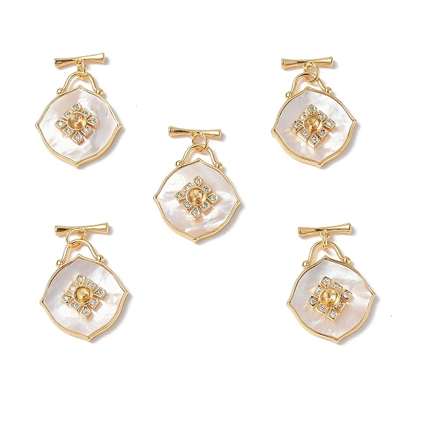 

PandaHall Rhombus Shell Toggle Clasps, with Brass Crystal Rhinestone Findings, Real 18K Gold Plated, Rhombus Clasps: 24x20.5x5.5mm, T Clasps..., Clear