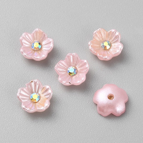 

PandaHall Opaque Resin Pave Rhinestone Cabochons, Flower, Pink, 8x8x3mm Resin Flower Pink