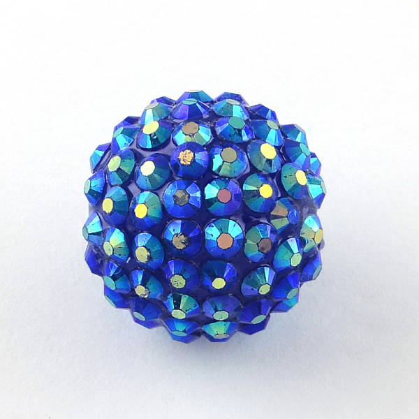 

PandaHall AB-Color Resin Rhinestone Beads, with Acrylic Round Beads Inside, for Bubblegum Jewelry, Blue, 12x10mm, Hole: 2~2.5mm...