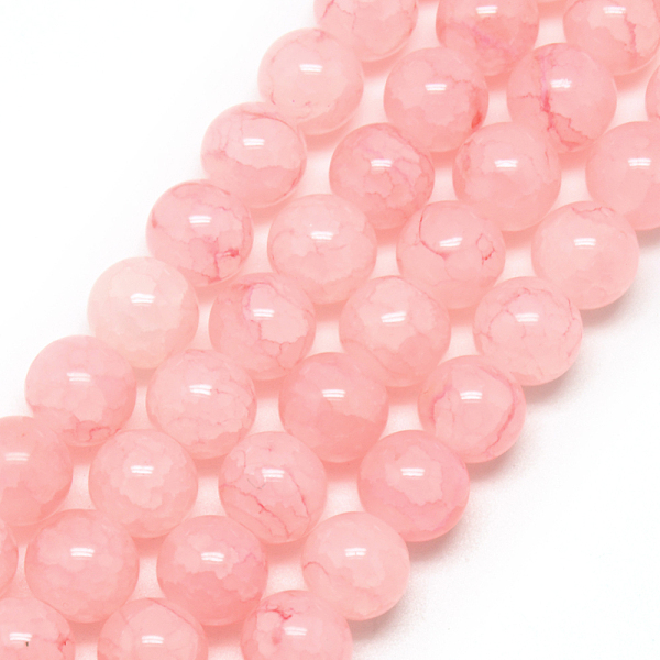 

PandaHall Baking Painted Crackle Glass Bead Strands, Round, Pink, 8mm, Hole: 1.3~1.6mm, about 100pcs/strand, 31.4 inch Glass Round Pink