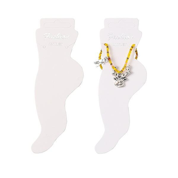 

PandaHall Cardboard Anklet Display Cards, White, 155x50x0.8mm Paper Body White