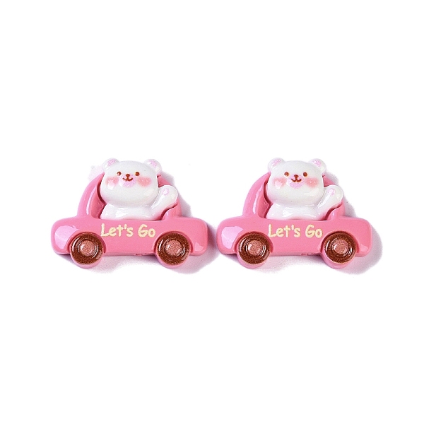 

PandaHall Cartoon Bear Opaque Resin Decoden Cabochons, Bear in Car, 22.5x32x8.5mm Resin Car