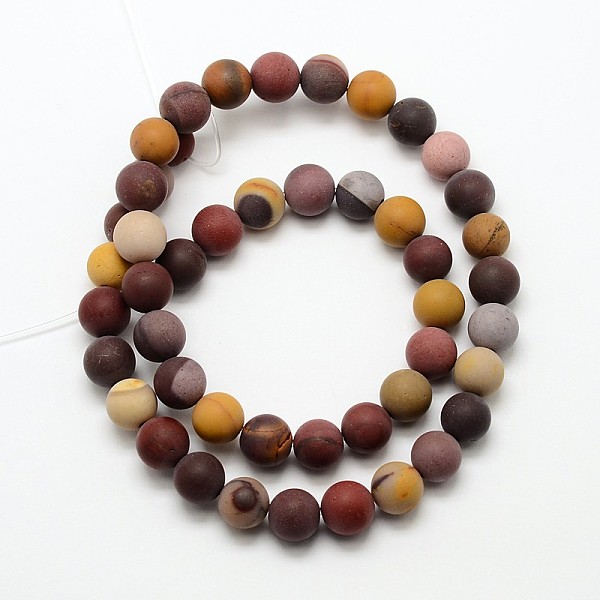 

PandaHall Natural Mookaite Frosted Round Bead Strands, 8mm, Hole: 1mm, about 47pcs/strand, 15.0 inch Mookaite Round