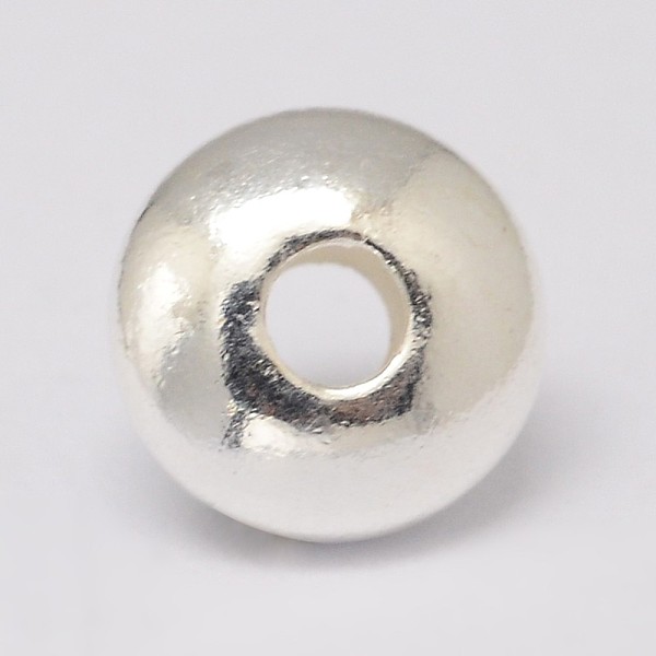 

PandaHall 925 Sterling Silver Spacer Beads, Saucer Beads, Silver, 7x3.5mm, Hole: 2mm Sterling Silver Disc Silver