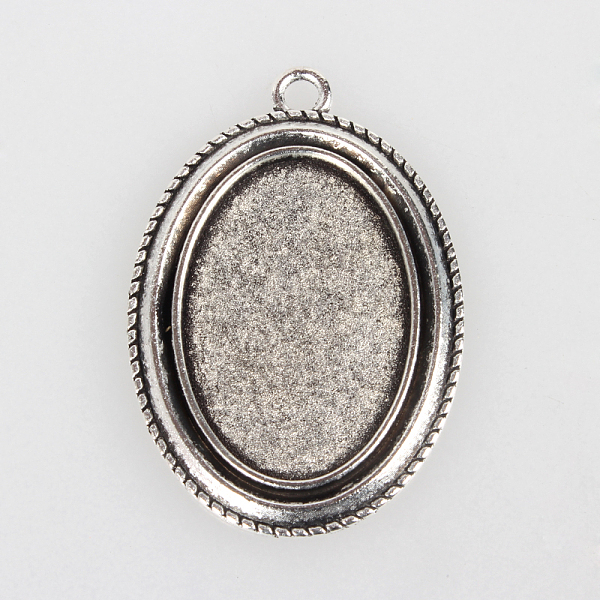 

PandaHall Vintage Tibetan Style Alloy Pendant Cabochon Bezel Settings, Cadmium Free & Lead Free, Antique Silver, Oval Tray: 20x30mm...