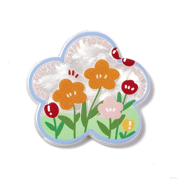 Acryl-Cabochons Mit Blumenmotiven