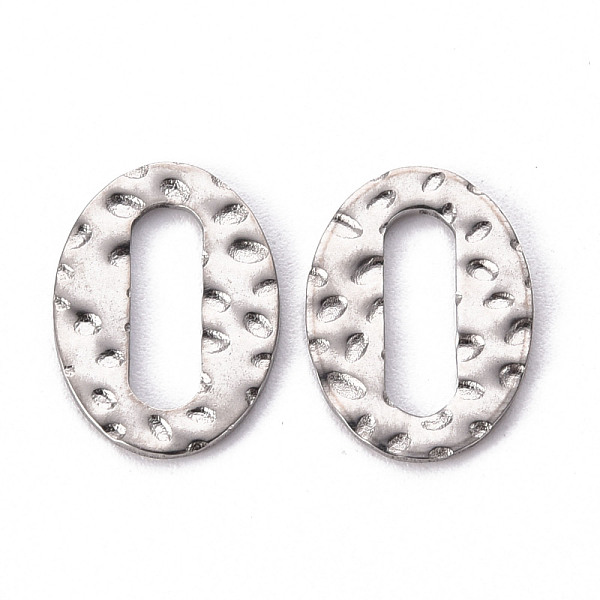 

PandaHall Hammered 201 Stainless Steel Linking Rings, Oval, Stainless Steel Color, 16.5x12x1mm, Inner Diameter: 3.5x11.5mm 201 Stainless...