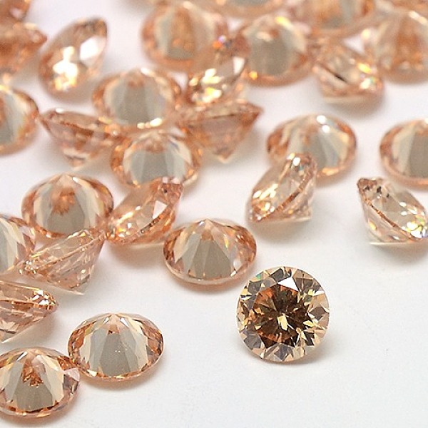 

PandaHall Diamond Shape Grade A Cubic Zirconia Cabochons, Faceted, PeachPuff, 1mm Cubic Zirconia Diamond Brown