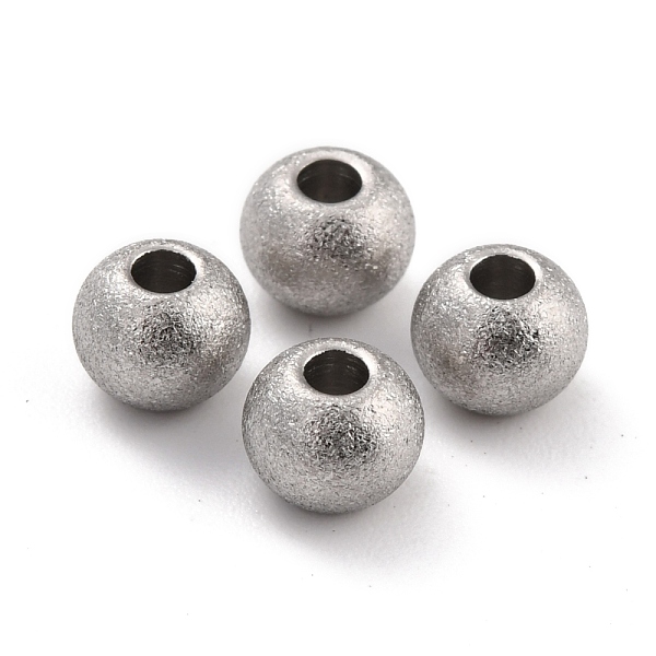 

PandaHall 201 Stainless Steel Beads, Round, Stainless Steel Color, 6x5mm, Hole: 2mm 201 Stainless Steel Round