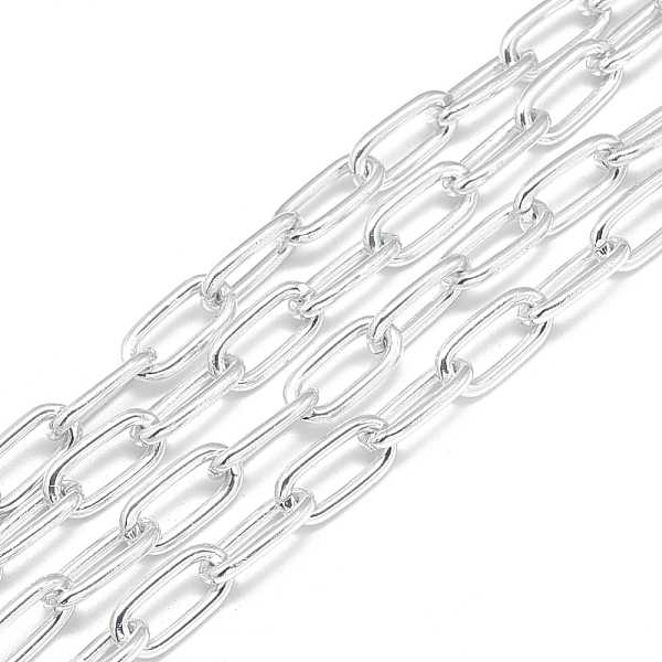 

PandaHall Aluminum Cable Chains, Unwelded, with Spool, Oval, Gainsboro,15.5x7.5x2mm Aluminum Gray