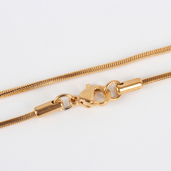 

PandaHall 304 Stainless Steel Snake Chain Necklace Making, with Lobster Claw Clasps, Golden, 17.7 inch(45cm) 304 Stainless Steel