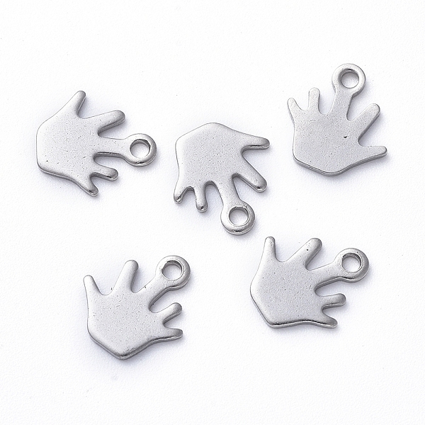 

PandaHall 304 Stainless Steel Charms, Laser Cut, Palm, Stainless Steel Color, 10.5x10x1mm, Hole: 1.5mm 304 Stainless Steel Palm