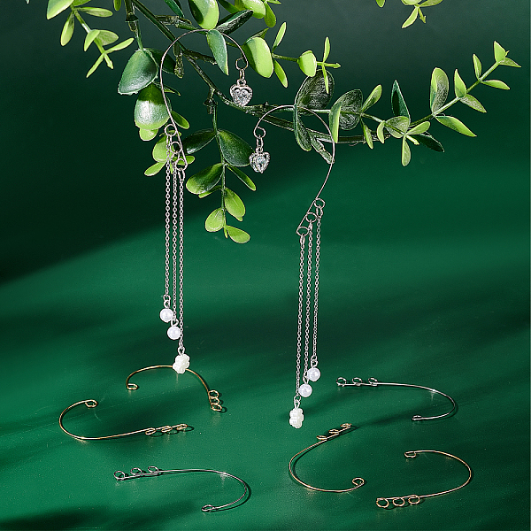 

PandaHall UNICRAFTABLE 40Pcs 2 Colors DIY Ear Cuff 316 Stainless Steel Ear Wrap Earrings 4 Loop DIY Earring for Non-Pierced Ears 55x36x0.5mm...