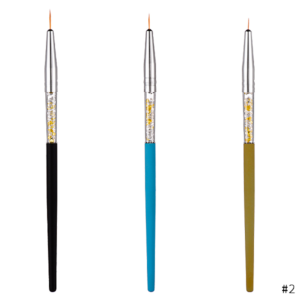 

PandaHall Nail Art Brush Pen, Dotting Painting Drawing Pen, Nail Gel Polish Brushes Tools, with Aluminum Handle and Acrylic Rhinestone..., Multicolor