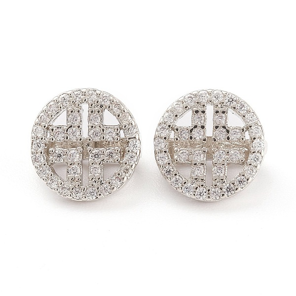 

PandaHall Brass Micro Pave Clear Cubic Zirconia Multi-strand Links, Long-Lasting Plated, Flat Round, Real Platinum Plated, 10x5.5mm, Hole...
