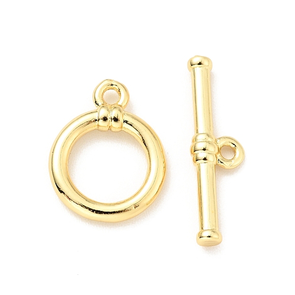 

PandaHall Brass Toggle Clasps, Cadmium Free & Lead Free, Round, Real 18K Gold Plated, Ring: 13.5x10.5x2.5mm, Inner Diameter: 7mm, Hole...