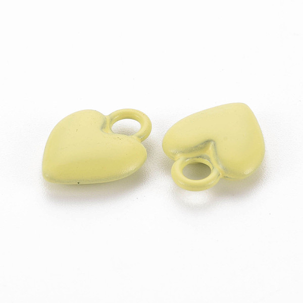 

PandaHall Spray Painted Alloy Charms, Cadmium Free & Lead Free, Heart, Light Khaki, 14.5x11x4mm, Hole: 3mm Alloy Heart