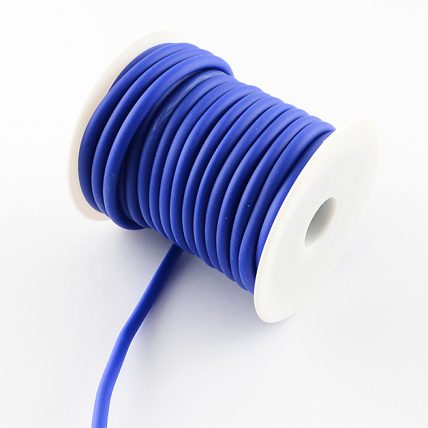 

PandaHall Synthetic Rubber Cord, Hollow, with White Plastic Spool, Dark Blue, 5mm, Hole: 3mm, about 10.93 yards(10m)/roll PVC Blue