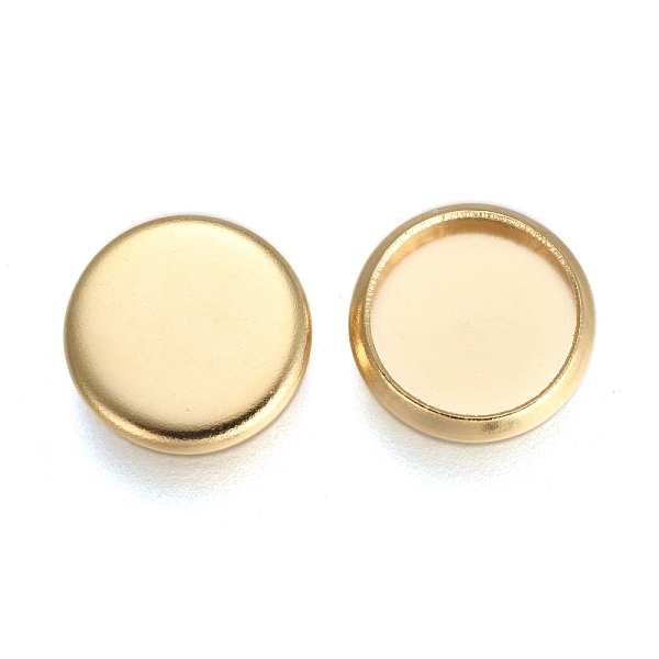 

PandaHall 304 Stainless Steel Plain Edge Bezel Cups, Cabochon Settings, Flat Round, Golden, Tray: 8mm, 9.5x2mm 304 Stainless Steel Flat...