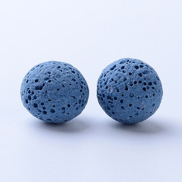 

PandaHall Unwaxed Natural Lava Rock Beads, for Perfume Essential Oil Beads, Aromatherapy Beads, Dyed, Round, No Hole, Royal Blue, 8~9mm Lava...