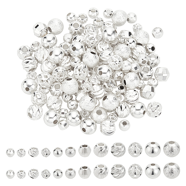 

PandaHall PH 120pcs 6 Styles Silver Spacer Beads Round Spacer Beads Brass Rondelle Beads Spacer Metal Beads Loose Smooth Spacer Beads for...