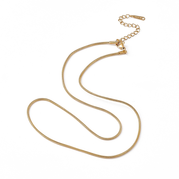 

PandaHall 201 Stainless Steel Snake Chain Necklaces, Real 18K Gold Plated, 17.52 inch(44.5cm) 201 Stainless Steel