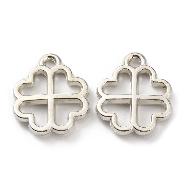 

PandaHall CCB Plastic Pendants, Hollow, Clover Charm, Platinum, 22.5x18.5x3.5mm, Hole: 2mm Plastic Clover