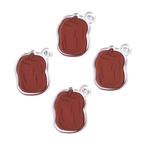 

PandaHall Translucent Acrylic Pendants, Double-Faced Printed, Apple, Sienna, 28x22x2mm, Hole: 2mm Acrylic Fruit Brown