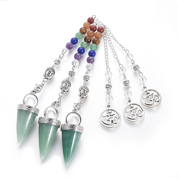 Chakra-Schmuck Natürliche Grüne Aventurin-Kegel Wünschelrutenpendel